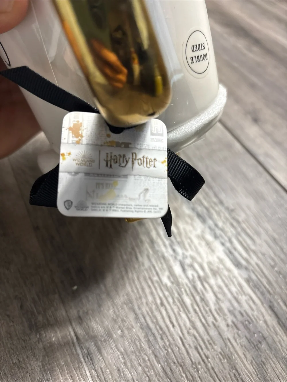 Rae Dunn White Ceramic Harry Potter Collector Mug with Golden Snitch